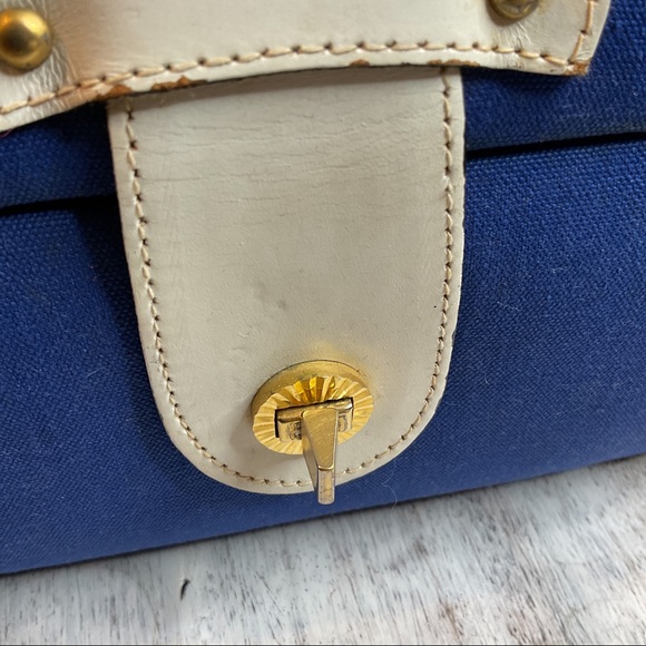 Vintage 1950s Tano Fabric and Leather Box Purse - Picture 8 of 15